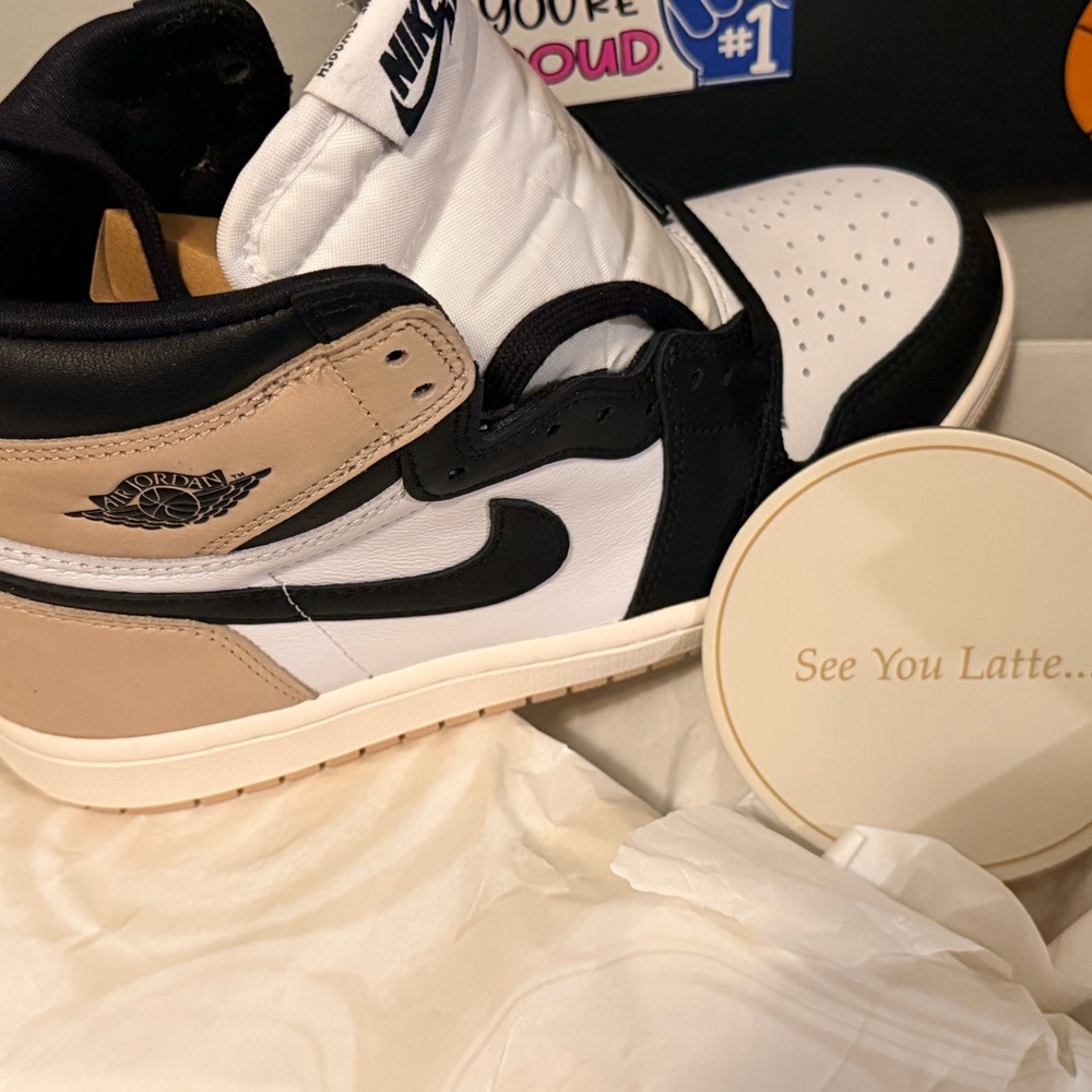 Nike High-Top Sneakers in Black, White, and Tan